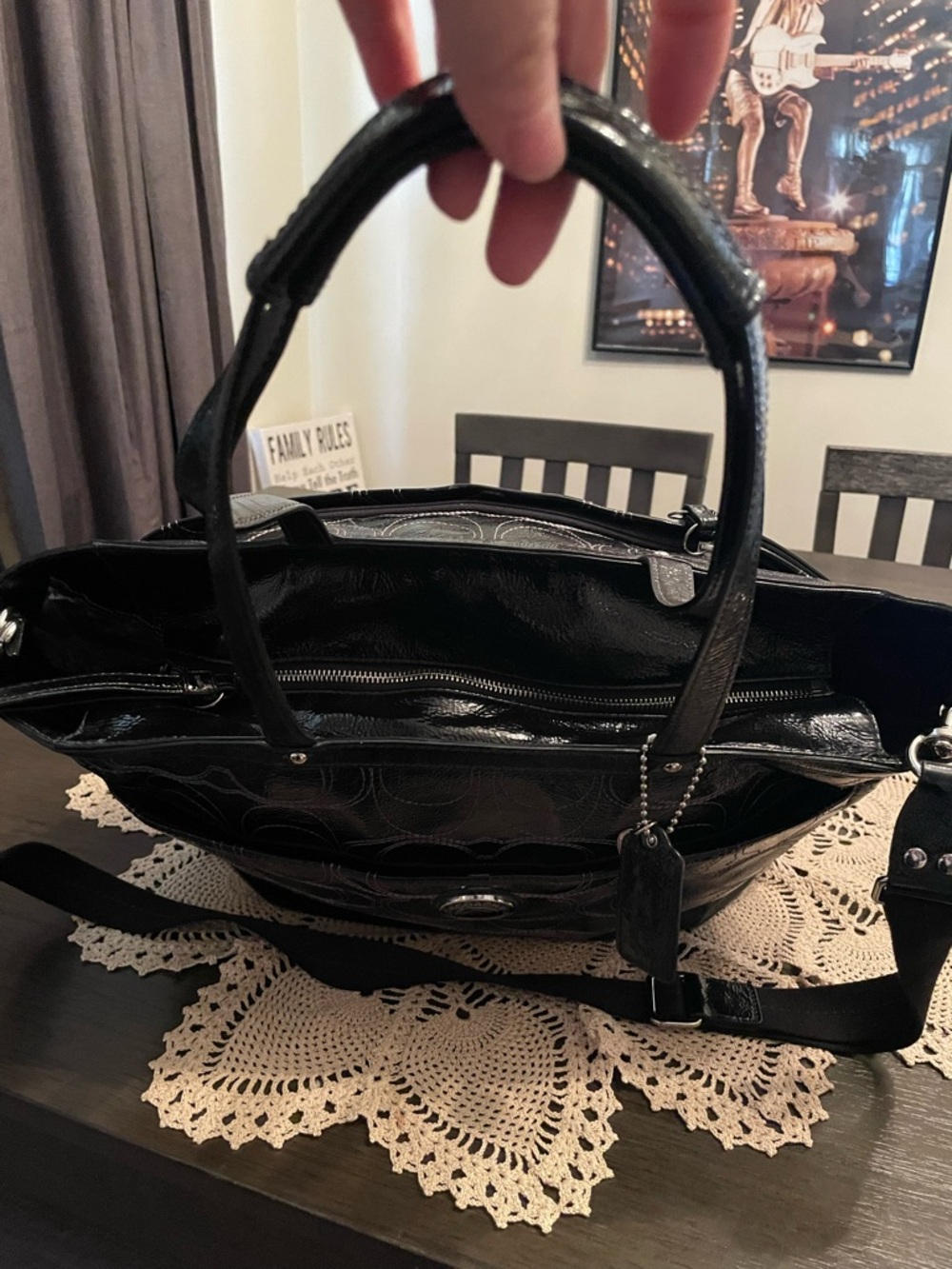 Coach Signature Stitched Leather Diaper-Tote Bag. A iPad can fit too - Picture 11 of 13